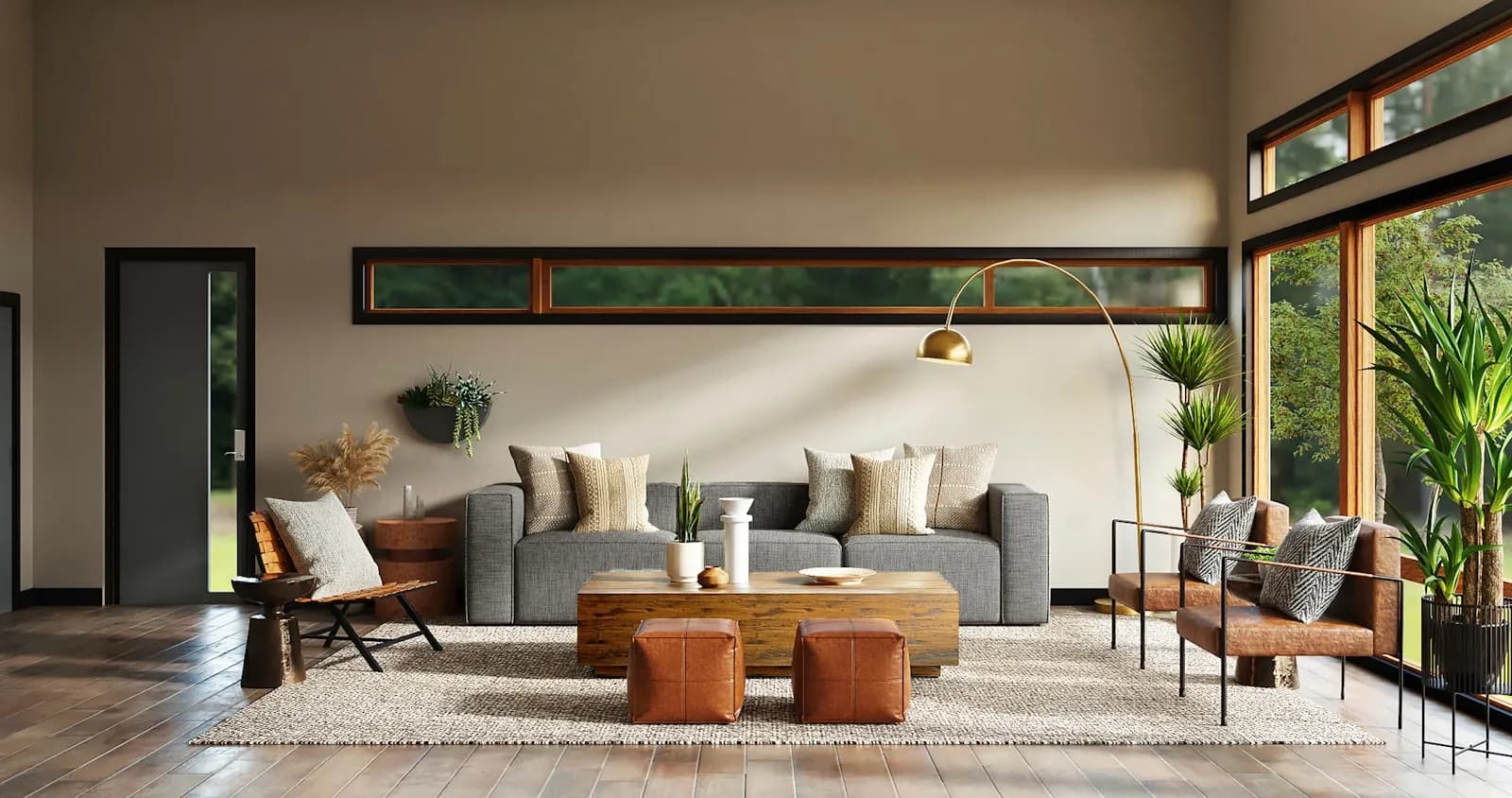 Soggiorno moderno con luce naturale